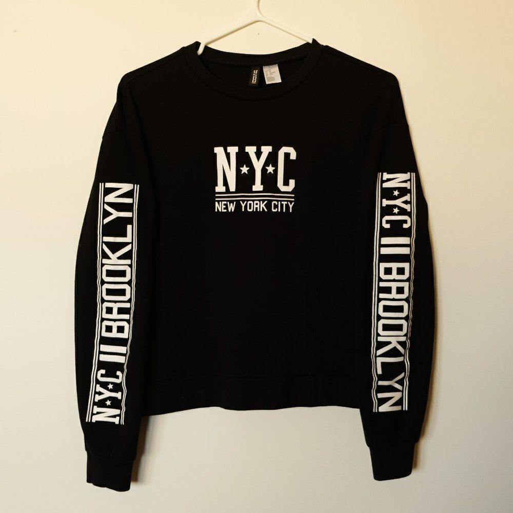 H&M Black Long Sleeve Top NEW YORK CITY